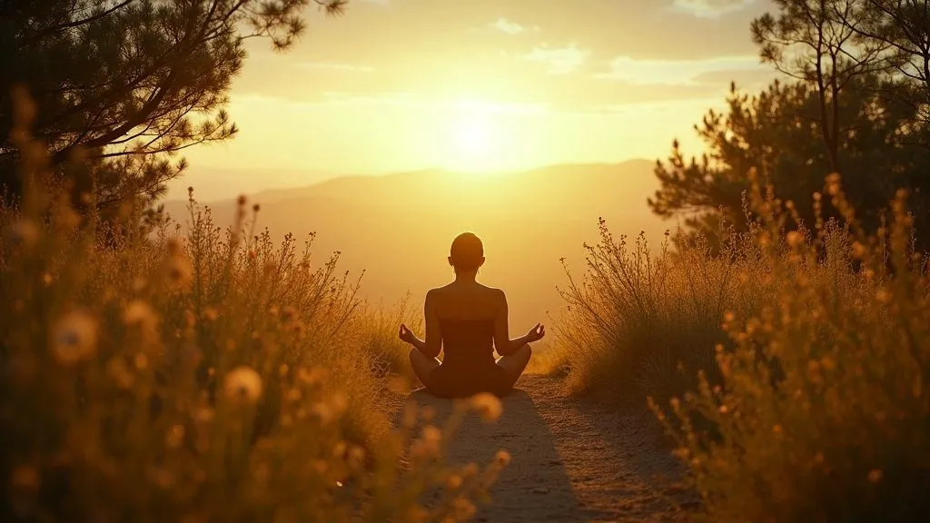 A serene landscape representing peace and self-discovery